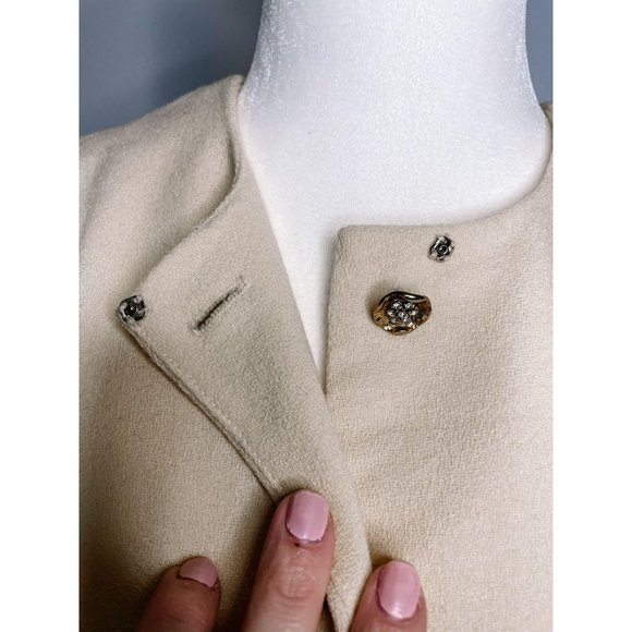 Vintage Cream Detail Button Princess Coat - Picture 6 of 16